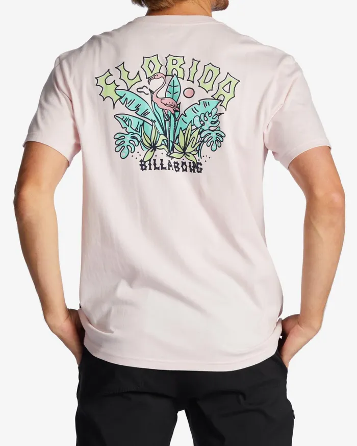 Billabong TShirts Men Florida Arch TShirt Pink Haze Billabong TShirts Men Florida Arch TShirt Pink Haze
