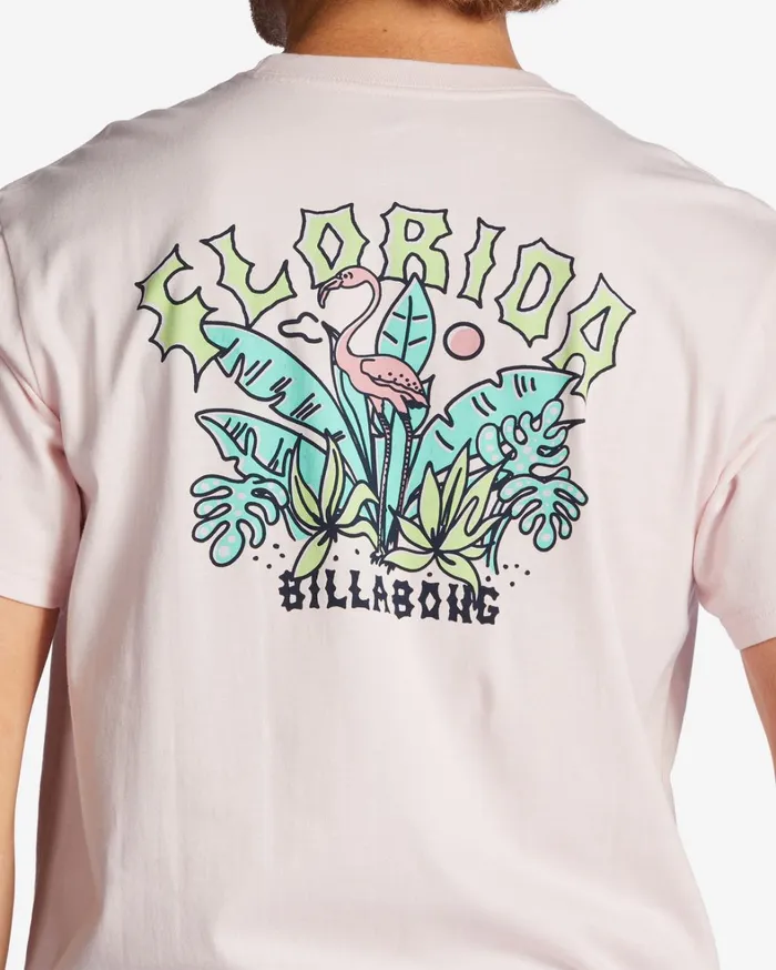 Billabong TShirts Men Florida Arch TShirt Pink Haze Billabong TShirts Men Florida Arch TShirt Pink Haze