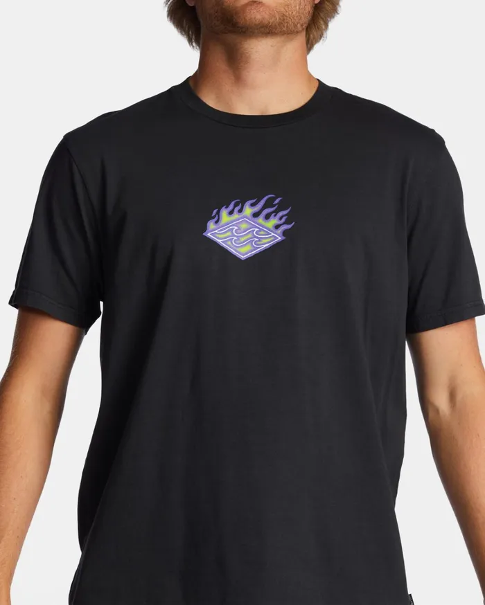 Billabong TShirts Men Theme Diamond TShirt Washed Black Billabong TShirts Men Theme Diamond TShirt Washed Black