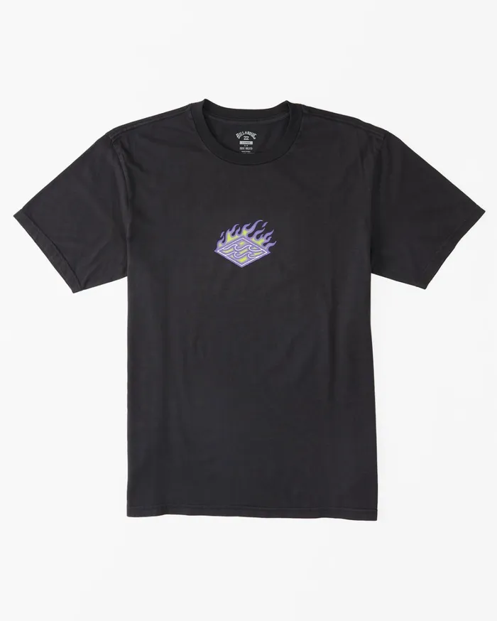 Billabong TShirts Men Theme Diamond TShirt Washed Black Billabong TShirts Men Theme Diamond TShirt Washed Black
