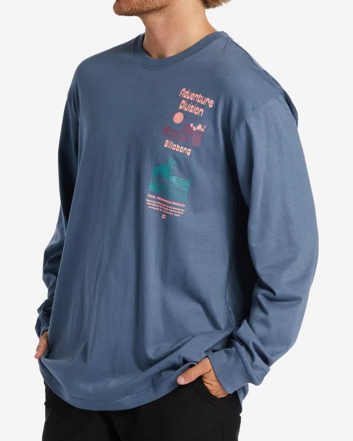 Billabong TShirts Men Tidal Research Long Sleeve TShirt North Sea Billabong TShirts Men Tidal Research Long Sleeve TShirt North Sea
