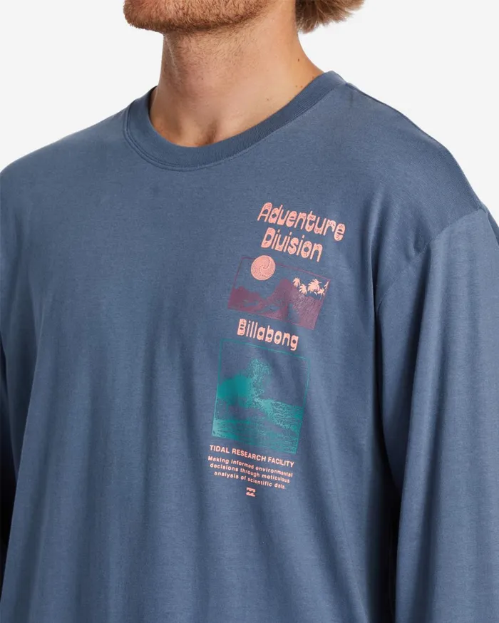 Billabong TShirts Men Tidal Research Long Sleeve TShirt North Sea Billabong TShirts Men Tidal Research Long Sleeve TShirt North Sea