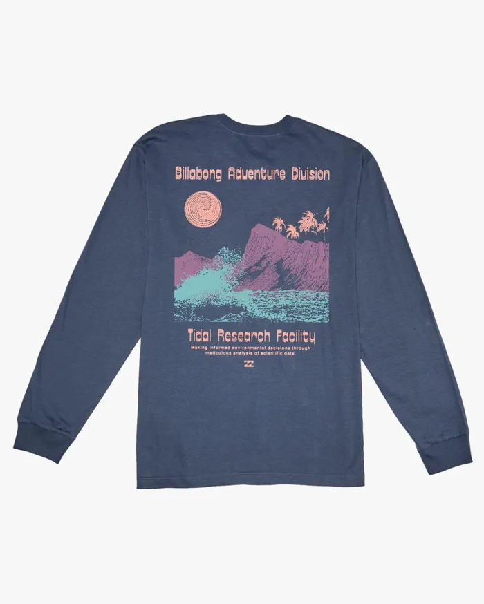 Billabong TShirts Men Tidal Research Long Sleeve TShirt North Sea Billabong TShirts Men Tidal Research Long Sleeve TShirt North Sea