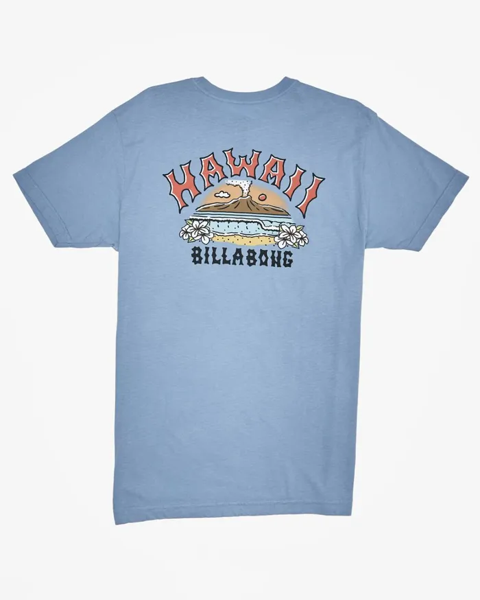 Billabong TShirts Men Volcano Arch TShirt Washed Blue
