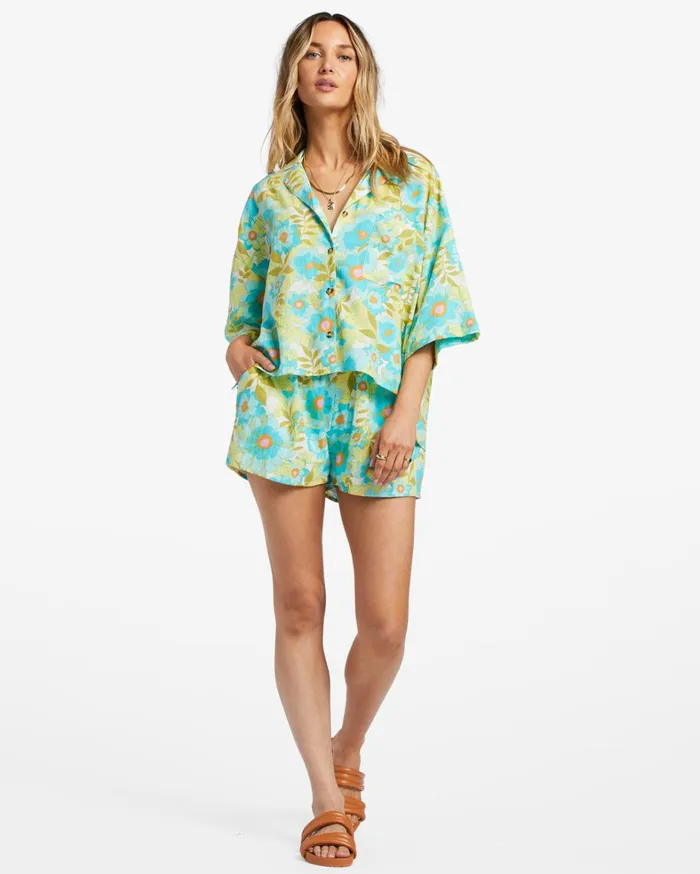 Billabong Tops Women All Good ButtonDown Top Ocean Eyes Billabong Tops Women All Good ButtonDown Top Ocean Eyes
