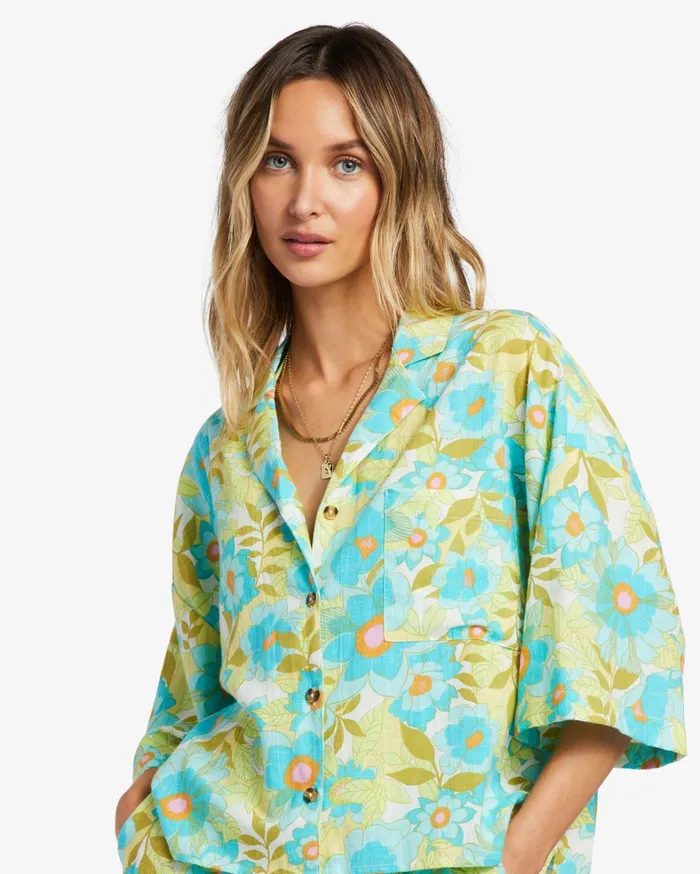 Billabong Tops Women All Good ButtonDown Top Ocean Eyes Billabong Tops Women All Good ButtonDown Top Ocean Eyes