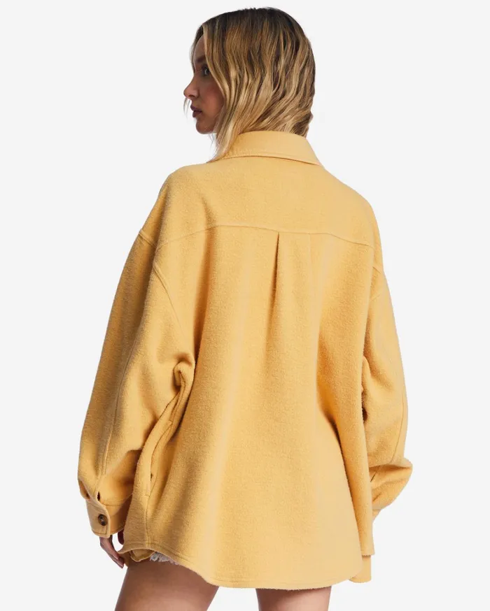 Billabong Tops Women Anytime Shacket Oversized ButtonThrough Jacket Gold Coast Billabong Tops Women Anytime Shacket Oversized ButtonThrough Jacket Gold Coast