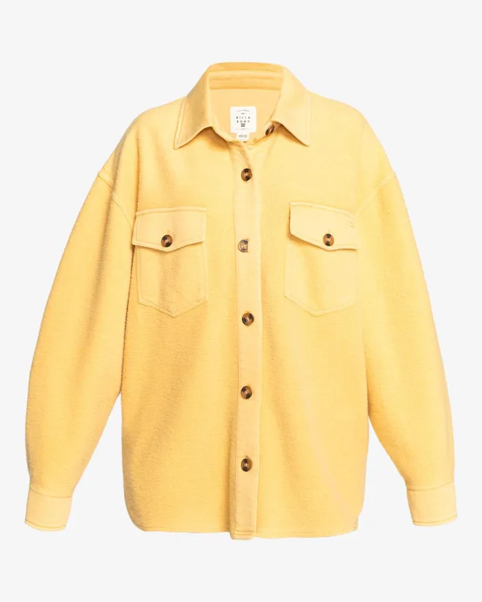 Billabong Tops Women Anytime Shacket Oversized ButtonThrough Jacket Gold Coast Billabong Tops Women Anytime Shacket Oversized ButtonThrough Jacket Gold Coast