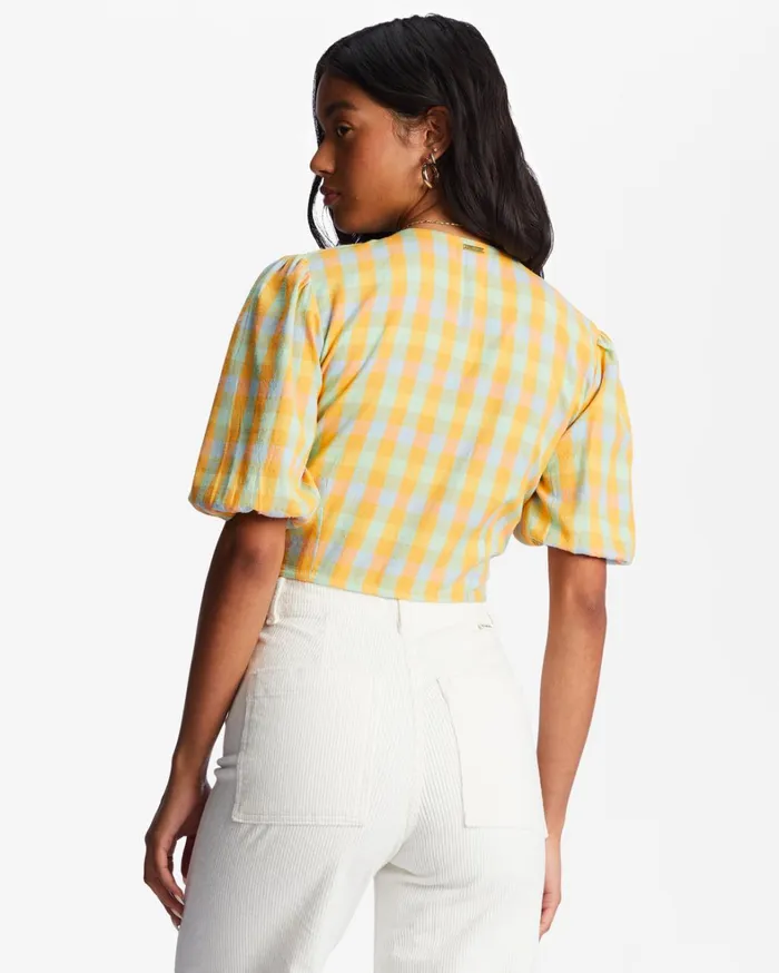 Billabong Tops Women As You Wish TieFront Top Multi Billabong Tops Women As You Wish TieFront Top Multi