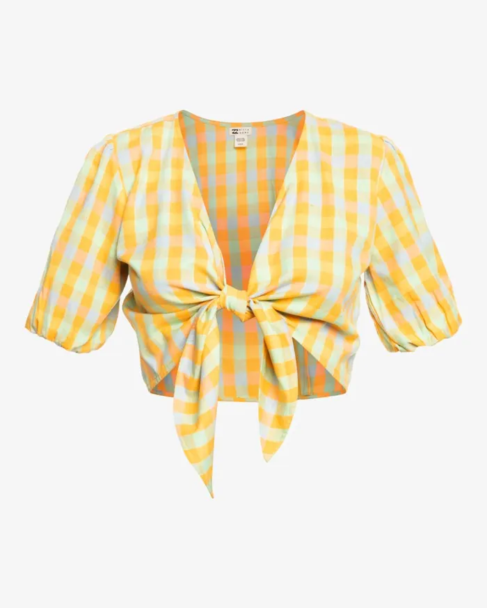 Billabong Tops Women As You Wish TieFront Top Multi Billabong Tops Women As You Wish TieFront Top Multi