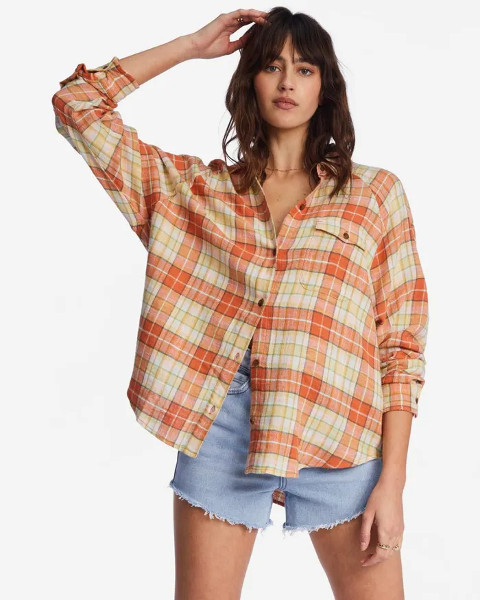 Billabong Tops Women Best Time Long Sleeve Shirt Multi