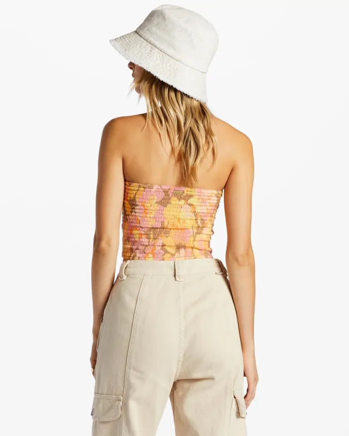 Billabong Tops Women Keep It Simple Smocked Crop Top Multi Billabong Tops Women Keep It Simple Smocked Crop Top Multi