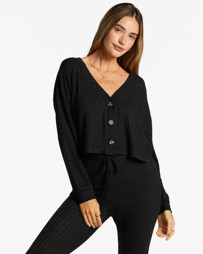 Billabong Tops Women Keep On Cardigan Black Sands