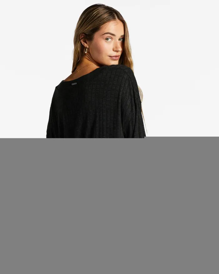 Billabong Tops Women Keep On Cardigan Black Sands Billabong Tops Women Keep On Cardigan Black Sands