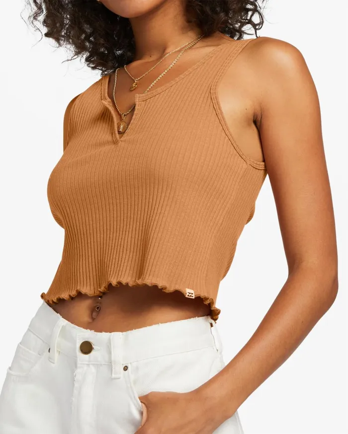 Billabong Tops Women Notch Tank Ribbed Tank Top Summer Spice Billabong Tops Women Notch Tank Ribbed Tank Top Summer Spice