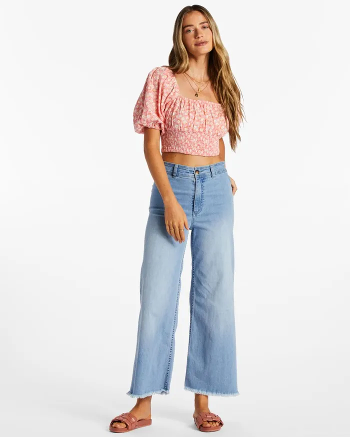 Billabong Tops Women Only You Crop Top Flamingo Billabong Tops Women Only You Crop Top Flamingo