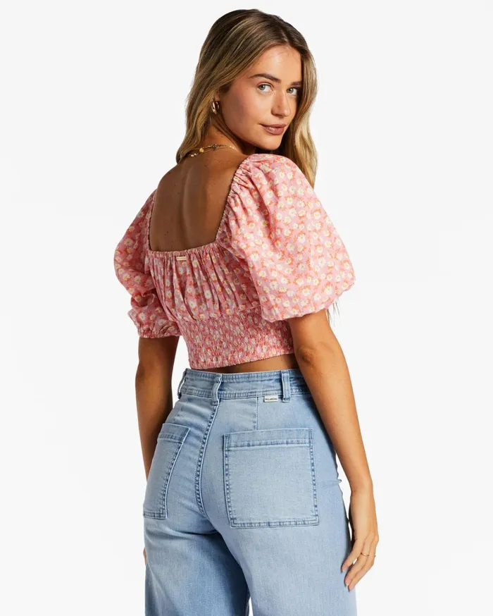 Billabong Tops Women Only You Crop Top Flamingo Billabong Tops Women Only You Crop Top Flamingo