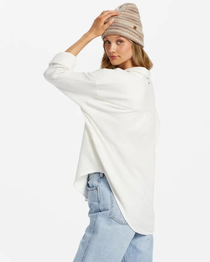 Billabong Tops Women Right On Long Sleeve Shirt Salt Crystal Billabong Tops Women Right On Long Sleeve Shirt Salt Crystal