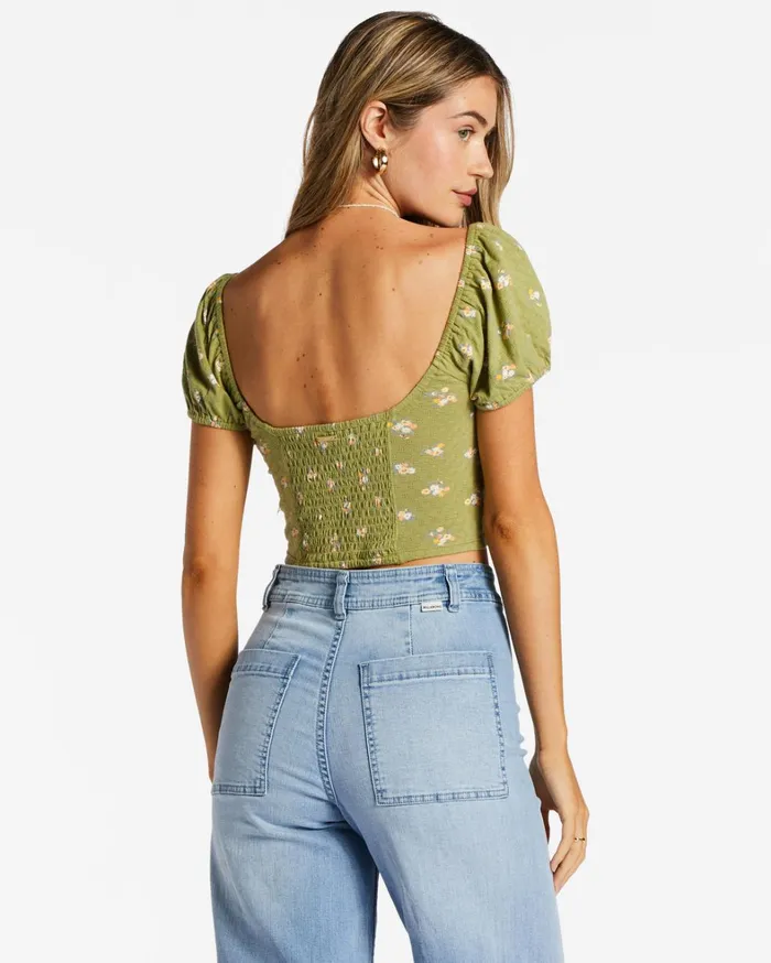 Billabong Tops Women Sweet Memory Knitted Top Green Eyes Billabong Tops Women Sweet Memory Knitted Top Green Eyes