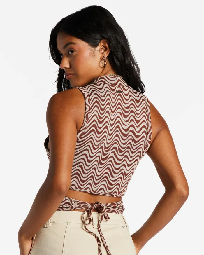 Billabong Tops Women Wavey Babe Knitted Tank Top Mocha Billabong Tops Women Wavey Babe Knitted Tank Top Mocha
