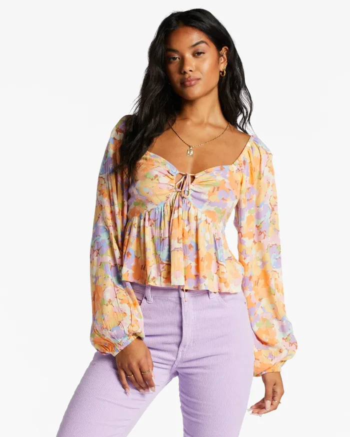 Billabong Tops Women Your Fav Crop Top White Multi