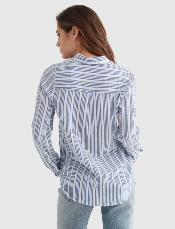 Blouses Women Lucky Brand Classic Shirt Navy Multi