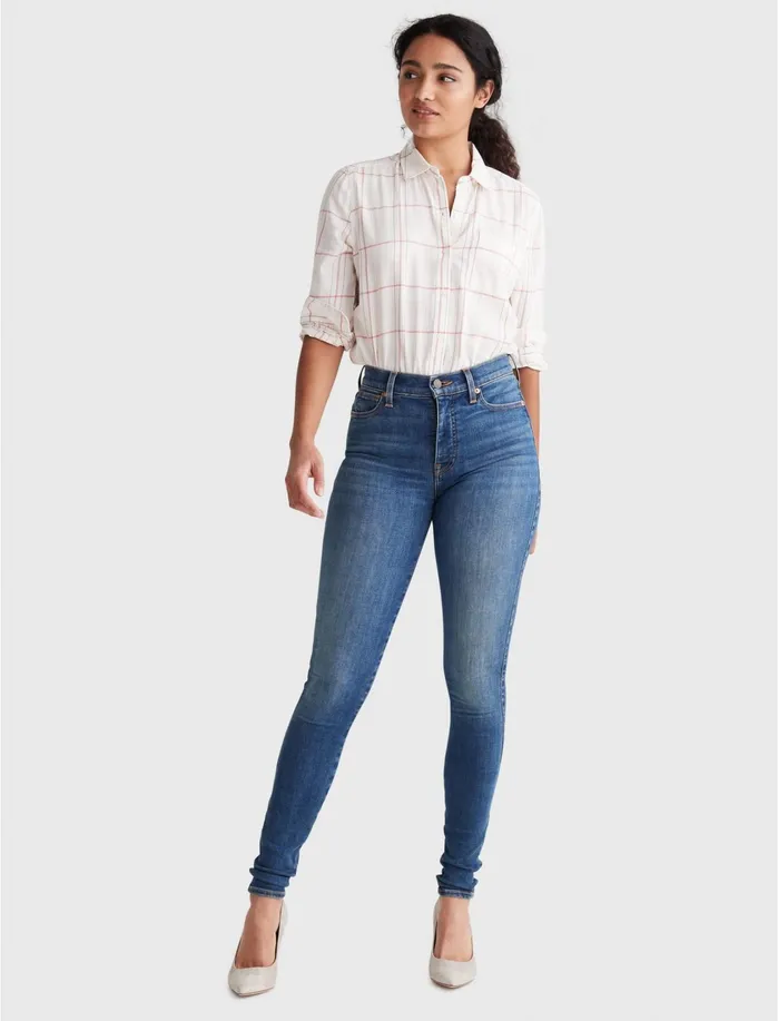 Blouses Women Lucky Brand Classic Shirt White Multi