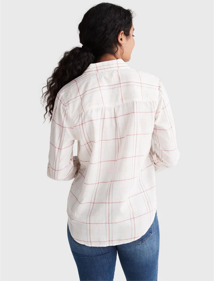 Blouses Women Lucky Brand Classic Shirt White Multi