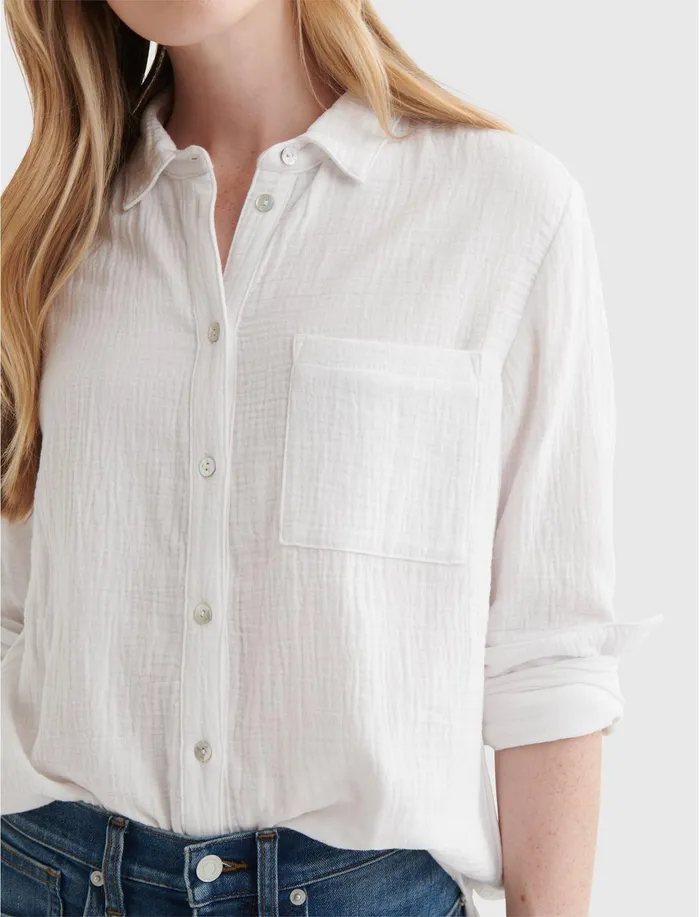 Blouses Women Lucky Brand Relaxed Shirt Bright White