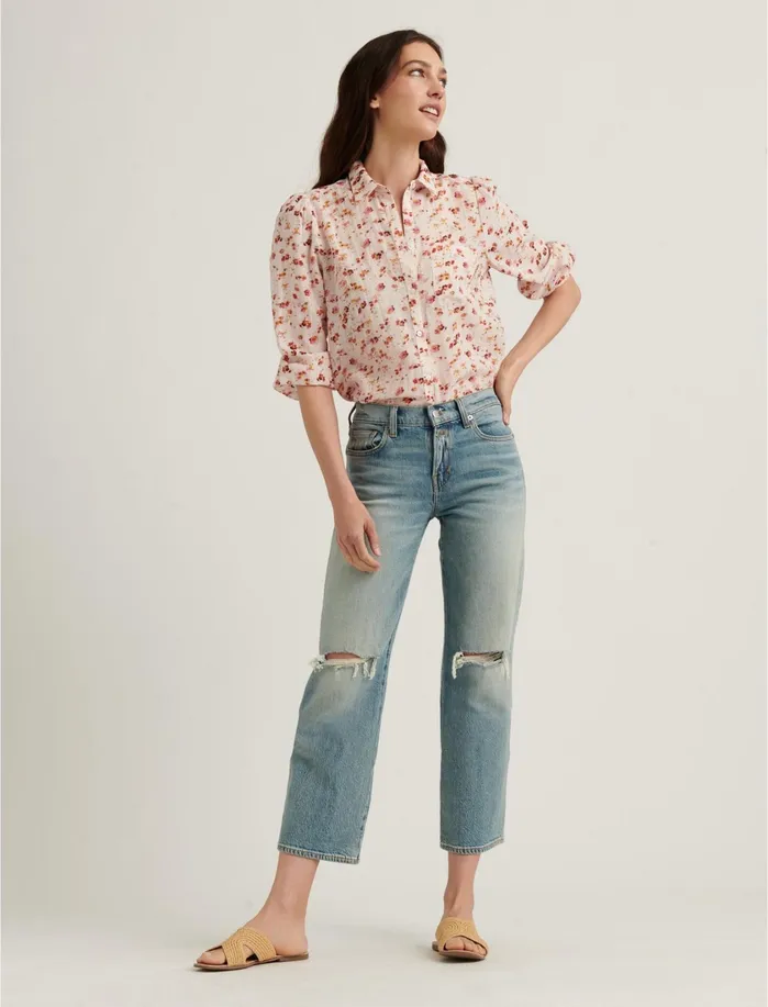 Blouses Women Lucky Brand The Poet Shirt Natural Multi