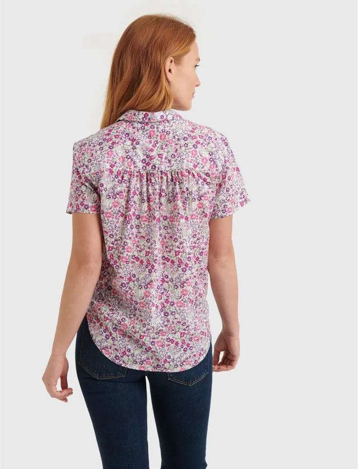 Blouses Women Lucky Brand Tie Front Shirt Pink Multi