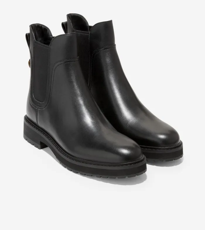 Boots And Booties Women Cole Haan Greenwich Bootie Black Leather Boots And Booties Women Cole Haan Greenwich Bootie Black Leather