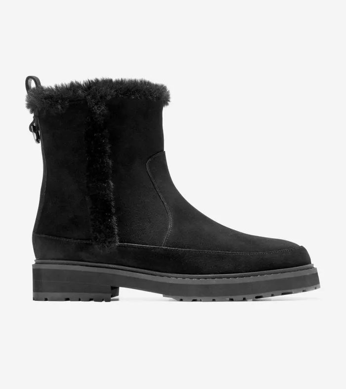 Boots And Booties Women Cole Haan Greenwich Bootie Black Suede Shearling