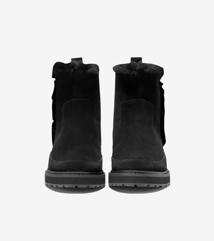 Boots And Booties Women Cole Haan Greenwich Bootie Black Suede Shearling Boots And Booties Women Cole Haan Greenwich Bootie Black Suede Shearling