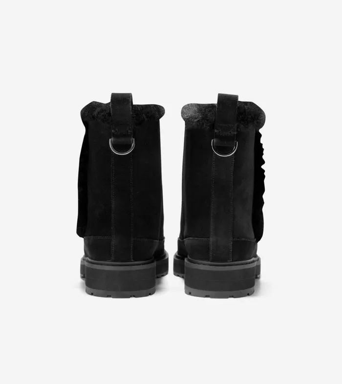 Boots And Booties Women Cole Haan Greenwich Bootie Black Suede Shearling Boots And Booties Women Cole Haan Greenwich Bootie Black Suede Shearling