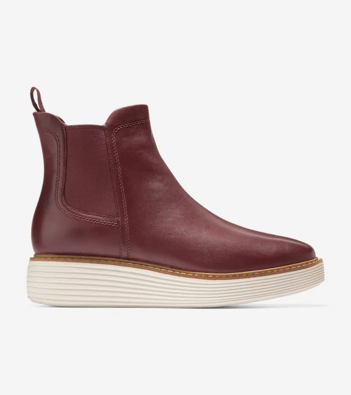 Boots And Booties Women Cole Haan riginalGrand Platform Chelsea Boot Bloodstoneivory