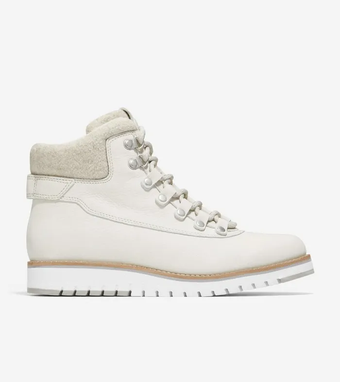 Boots And Booties Women Cole Haan ZERGRAND Explore Getaway Hiker Boot Silver Birchwhite