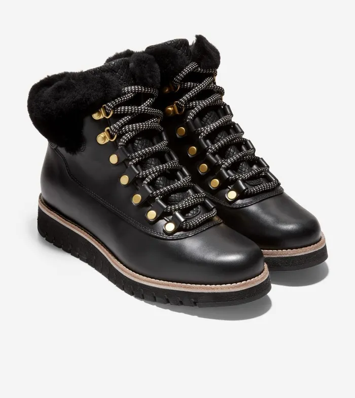 Boots And Booties Women Cole Haan ZERGRAND Explore Hiker Boot Black Leather Boots And Booties Women Cole Haan ZERGRAND Explore Hiker Boot Black Leather
