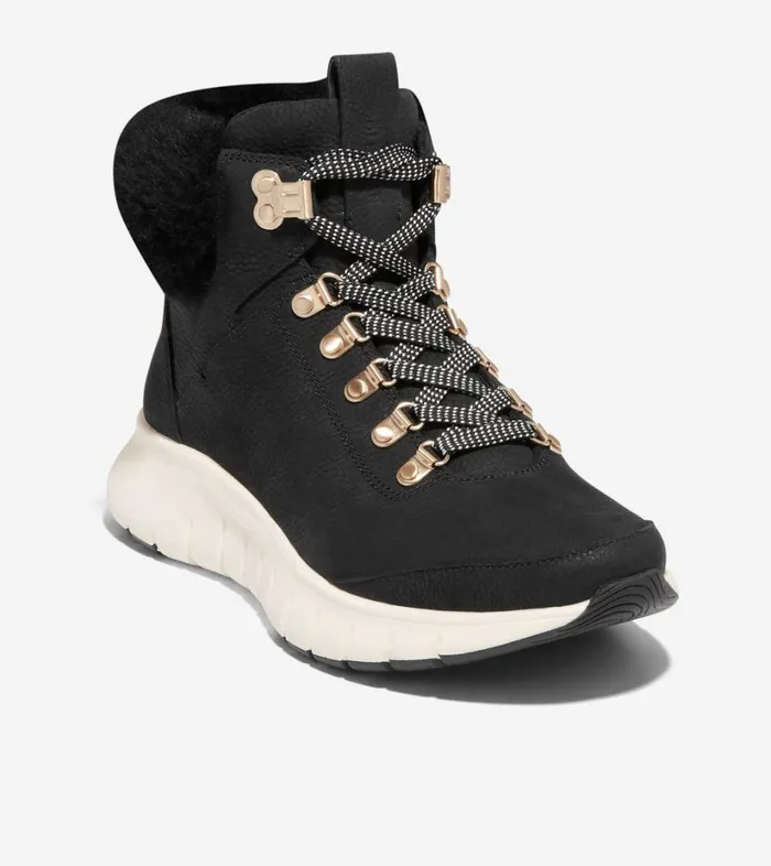 Boots And Booties Women Cole Haan ZERGRAND Field Hiking Boots Black Nubuckshearling Boots And Booties Women Cole Haan ZERGRAND Field Hiking Boots Black Nubuckshearling