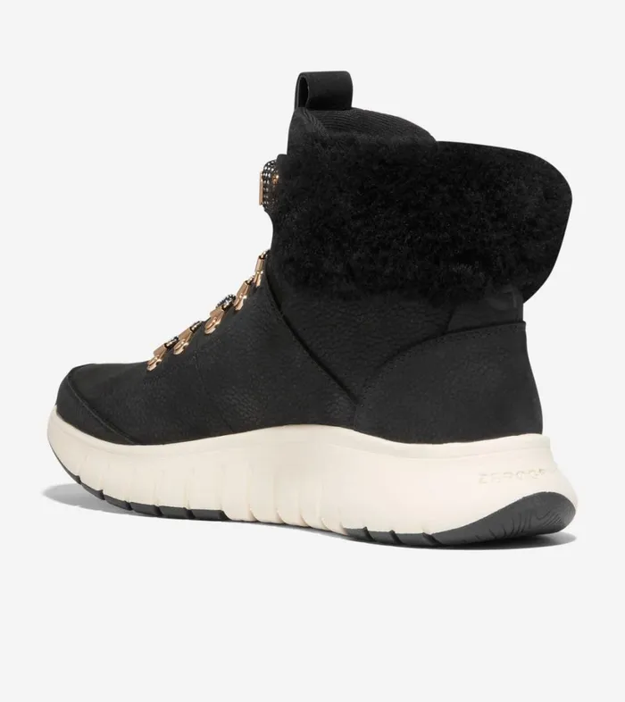 Boots And Booties Women Cole Haan ZERGRAND Field Hiking Boots Black Nubuckshearling Boots And Booties Women Cole Haan ZERGRAND Field Hiking Boots Black Nubuckshearling
