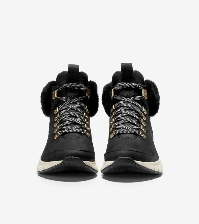 Boots And Booties Women Cole Haan ZERGRAND Field Hiking Boots Black Nubuckshearling Boots And Booties Women Cole Haan ZERGRAND Field Hiking Boots Black Nubuckshearling