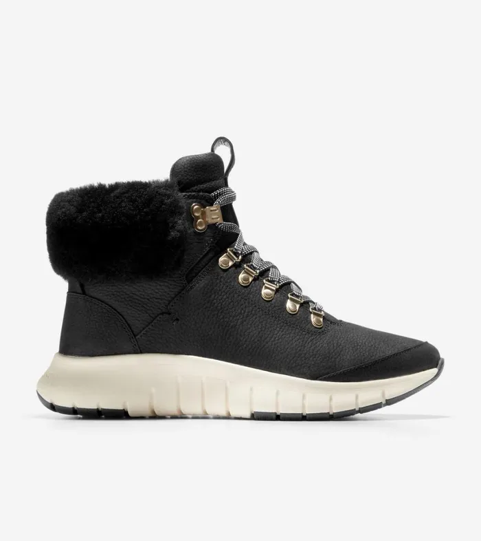 Boots And Booties Women Cole Haan ZERGRAND Field Hiking Boots Black Nubuckshearling Boots And Booties Women Cole Haan ZERGRAND Field Hiking Boots Black Nubuckshearling