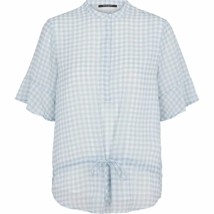 Bruuns Bazaar Blouses Womens Checks Beatrice Shirt Blue Mist