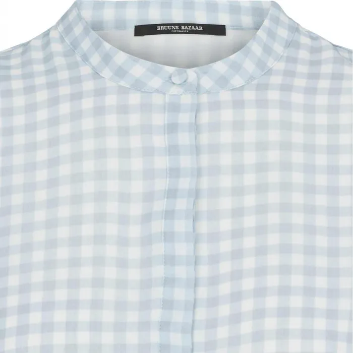 Bruuns Bazaar Blouses Womens Checks Beatrice Shirt Blue Mist Bruuns Bazaar Blouses Womens Checks Beatrice Shirt Blue Mist