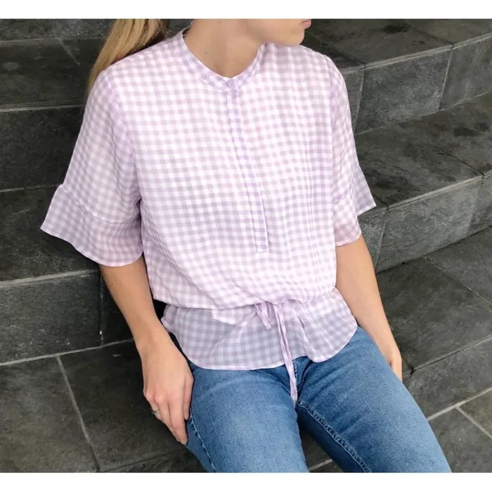 Bruuns Bazaar Blouses Womens Checks Beatrice Shirt Lavender Bruuns Bazaar Blouses Womens Checks Beatrice Shirt Lavender