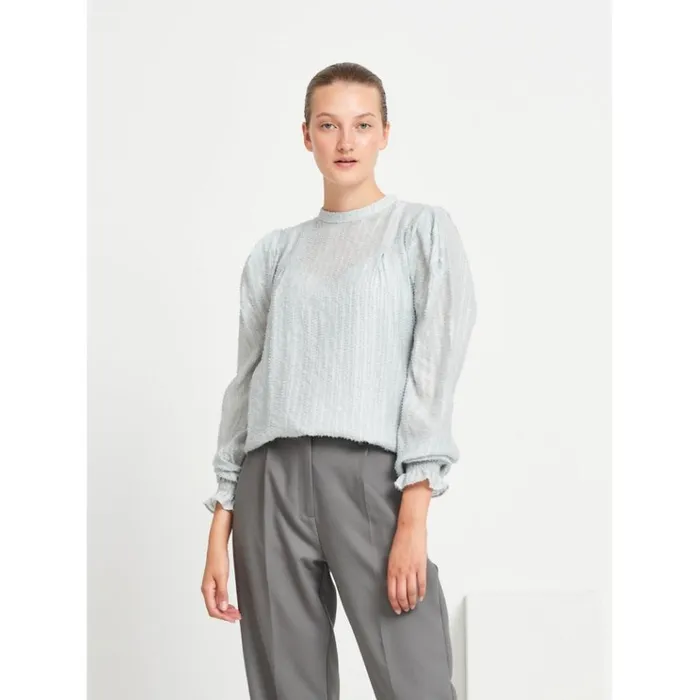 Bruuns Bazaar Blouses Womens Hollow Honesty Shirt Dawn Grey