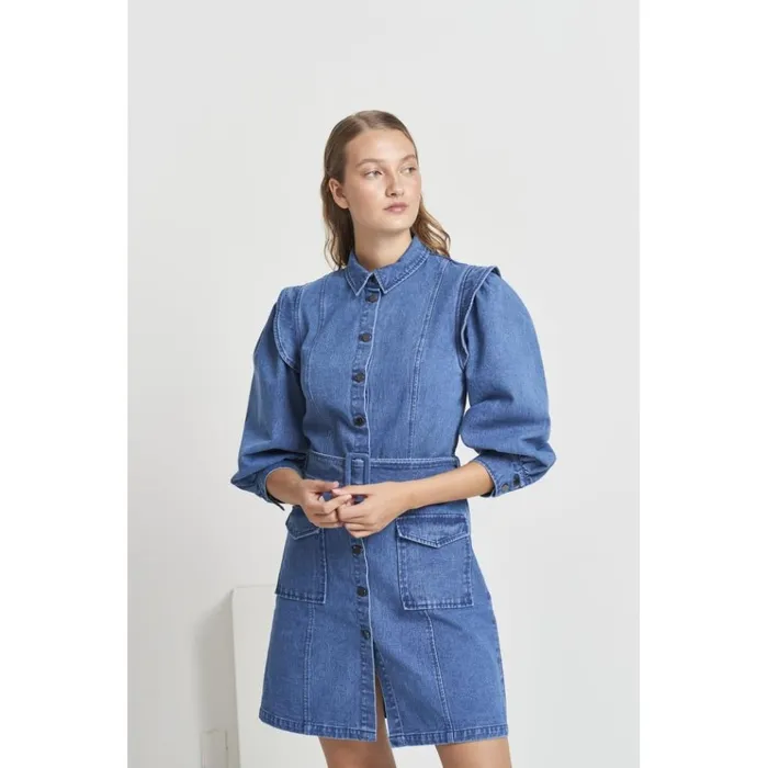 Bruuns Bazaar Dresses Womens Broomrap Zarah Dress Denim Bruuns Bazaar Dresses Womens Broomrap Zarah Dress Denim