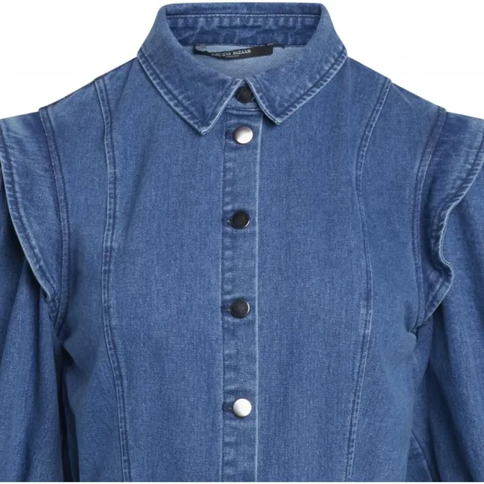 Bruuns Bazaar Dresses Womens Broomrap Zarah Dress Denim Bruuns Bazaar Dresses Womens Broomrap Zarah Dress Denim