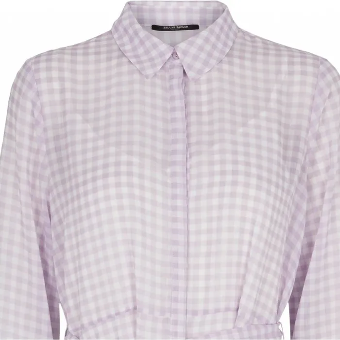 Bruuns Bazaar Dresses Womens Checks Kora Dress Lavender Bruuns Bazaar Dresses Womens Checks Kora Dress Lavender