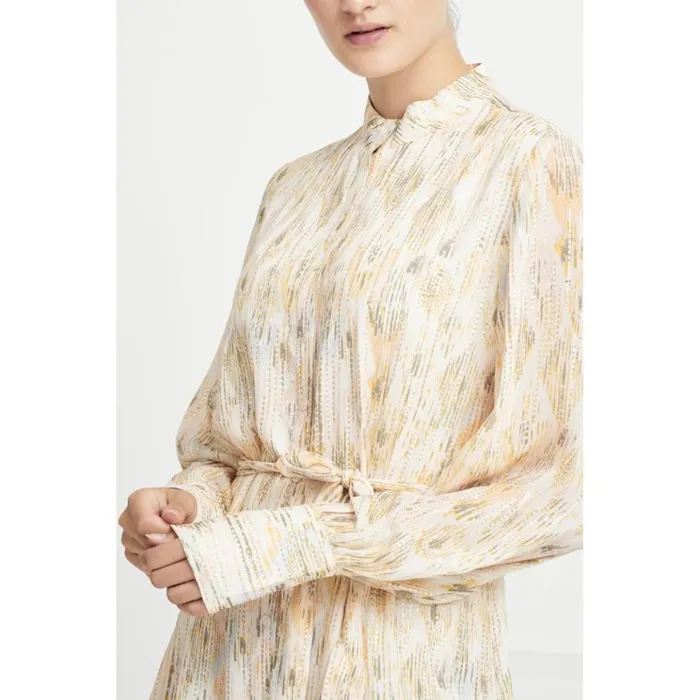Bruuns Bazaar Dresses Womens Dahlia Othilia Dress White Cream Aop Bruuns Bazaar Dresses Womens Dahlia Othilia Dress White Cream Aop